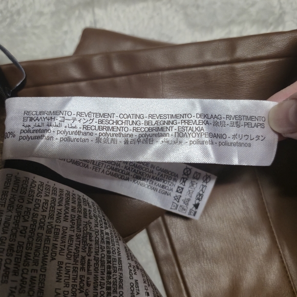 Zara Brown Leather Pants - Picture 8 of 9